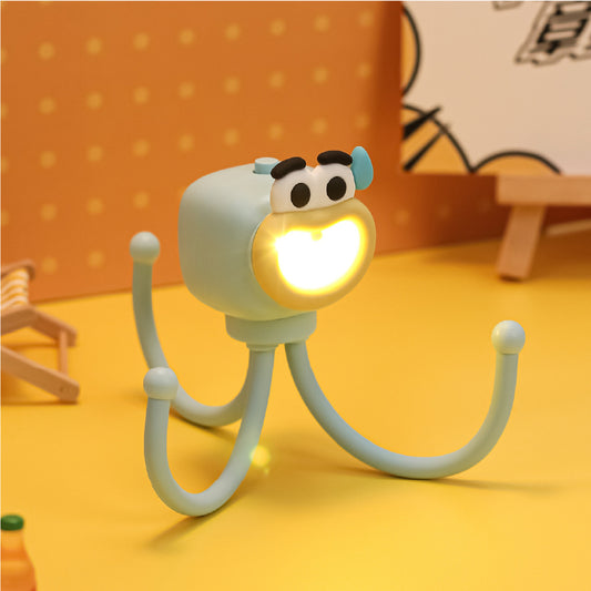 Funny cartoon octopus mini night light with mobile phone holder function