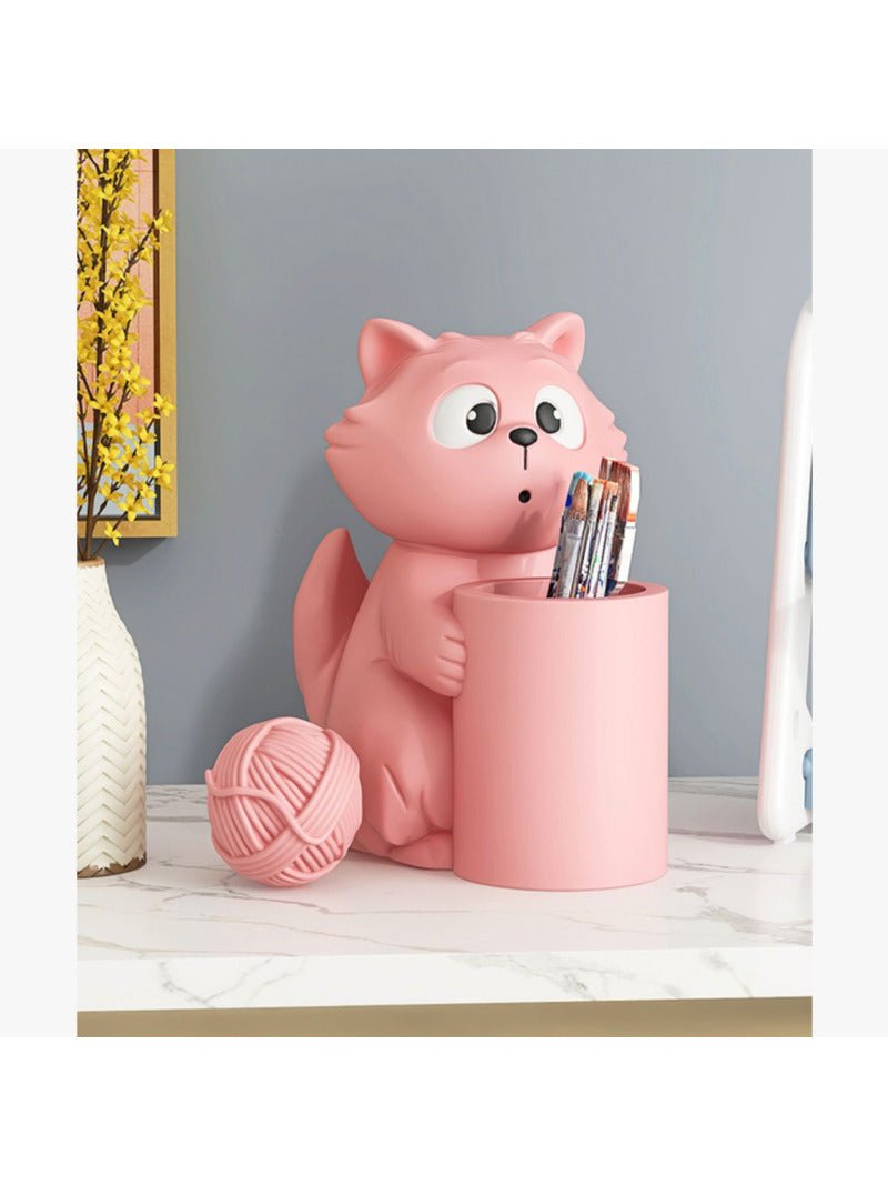 Funny Dazed Cat Cartoon Pen Holder, Room Decoration Ornaments,Gift