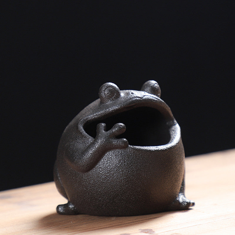 Funny Frog Ashtray With Big Mouth, Retro Design