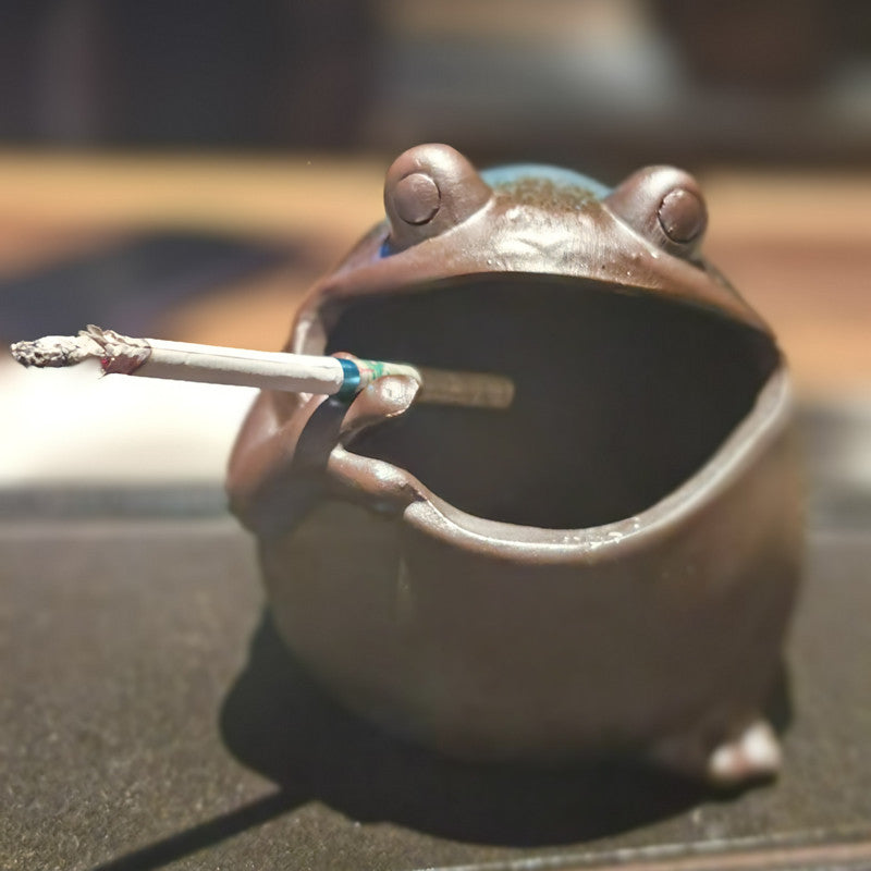 Funny Frog Ashtray With Big Mouth, Retro Design