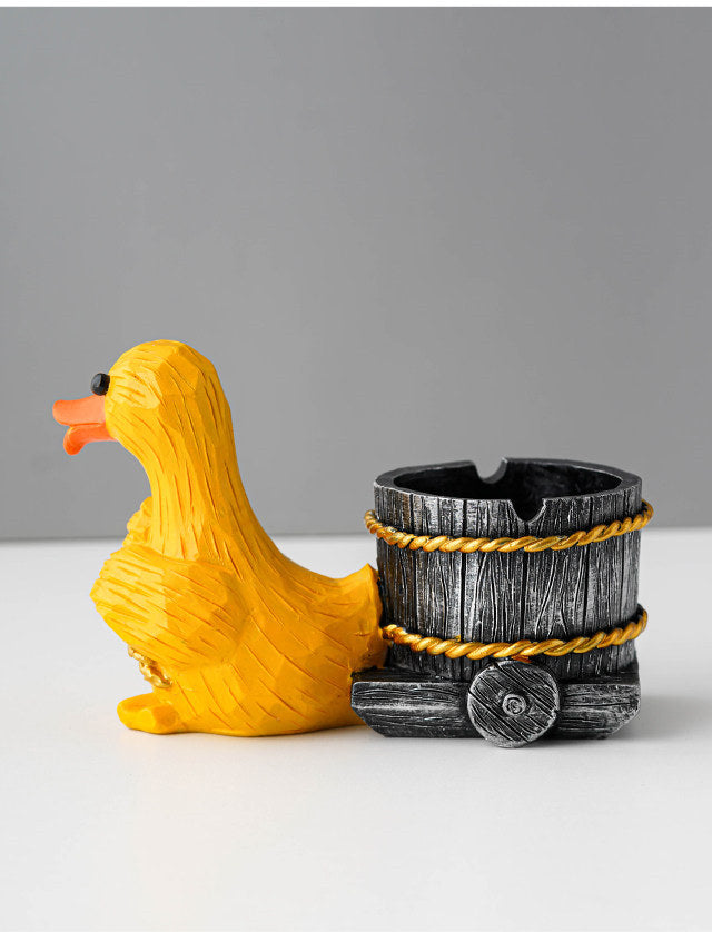 Striving Duck Ashtray,Fun Table Decoration Small Ornaments