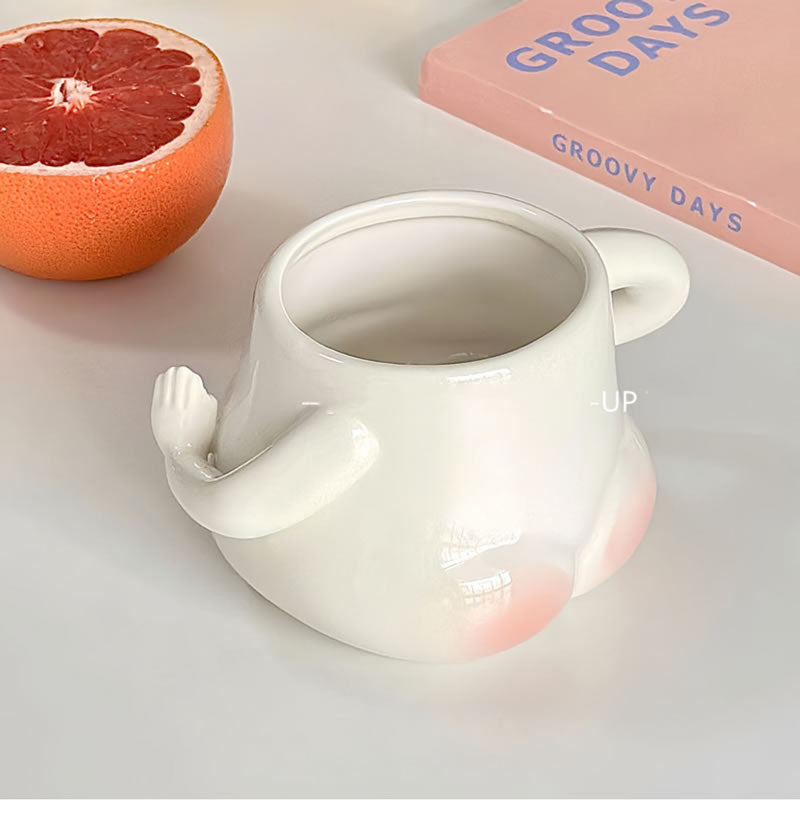 Funny Red Butt Ceramic Mug, Holiday Gift Idea