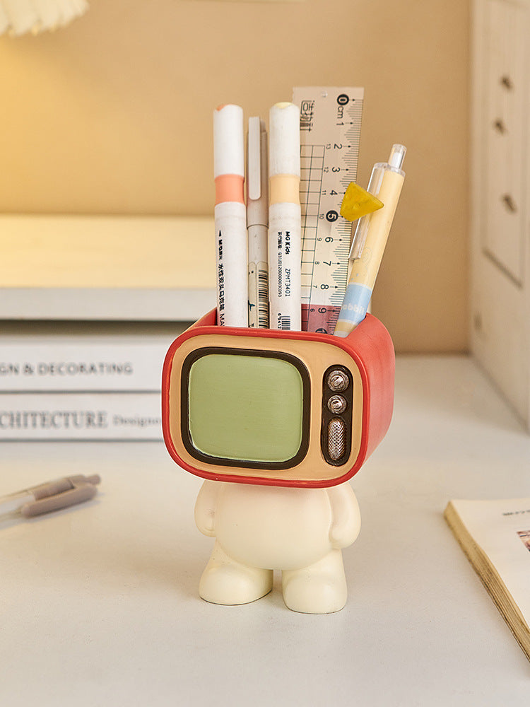 Funny TV pen holder, office desktop decoration gift