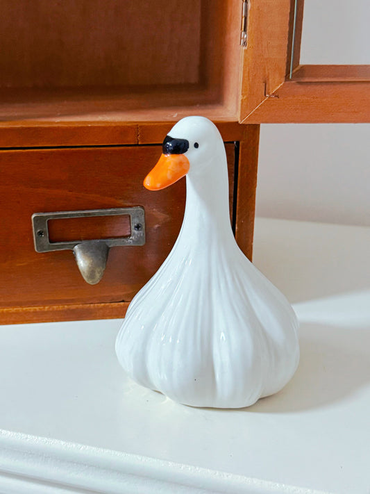 Garlic Duck Desktop Figurine: Quirky and Charming Decor Piece