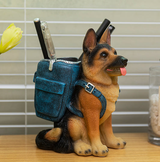 German Shepherd Pen Holder, Great Ideas For Office Desk Decoration, Creative Gifts