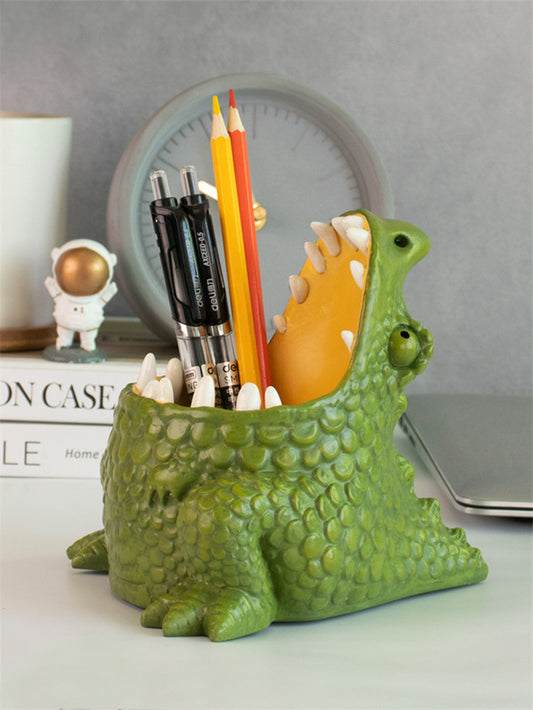 Green Big Mouth Monster Pen Holder, Office Desk Decoration