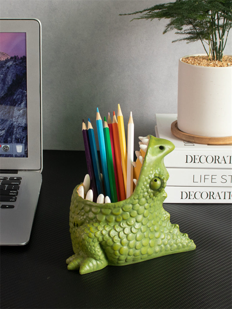 Green Big Mouth Monster Pen Holder, Office Desk Decoration