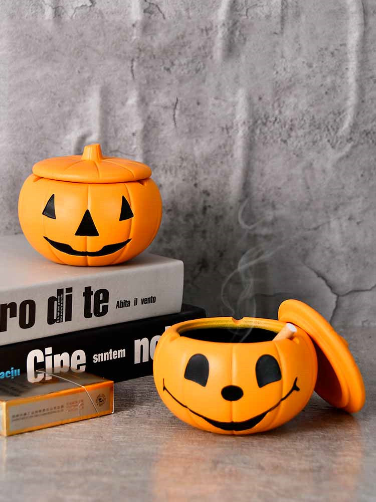 Halloween Decorated Orange Pumpkin Ashtray,Holiday Decoration