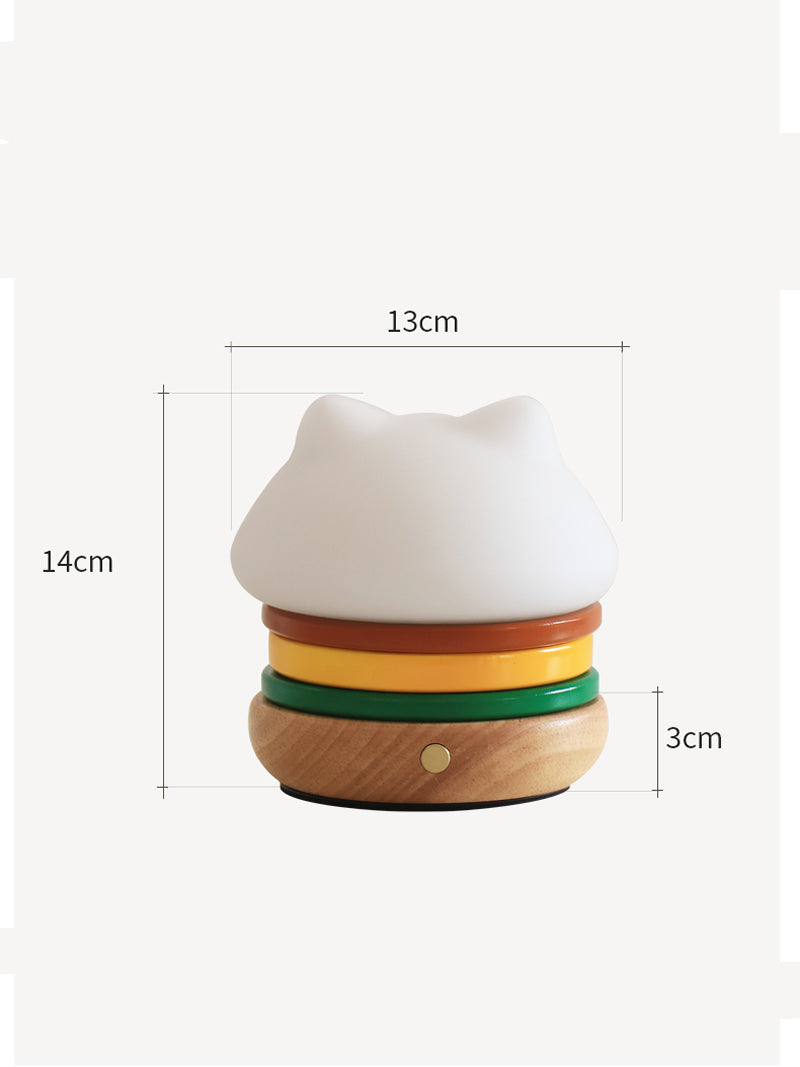 Hamburger Cat Led Small Table Lamp,Night Light, Romantic Valentine'S Day Gifts