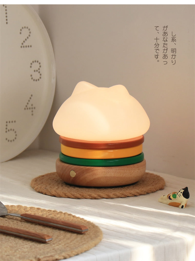 Hamburger Cat Led Small Table Lamp,Night Light, Romantic Valentine'S Day Gifts