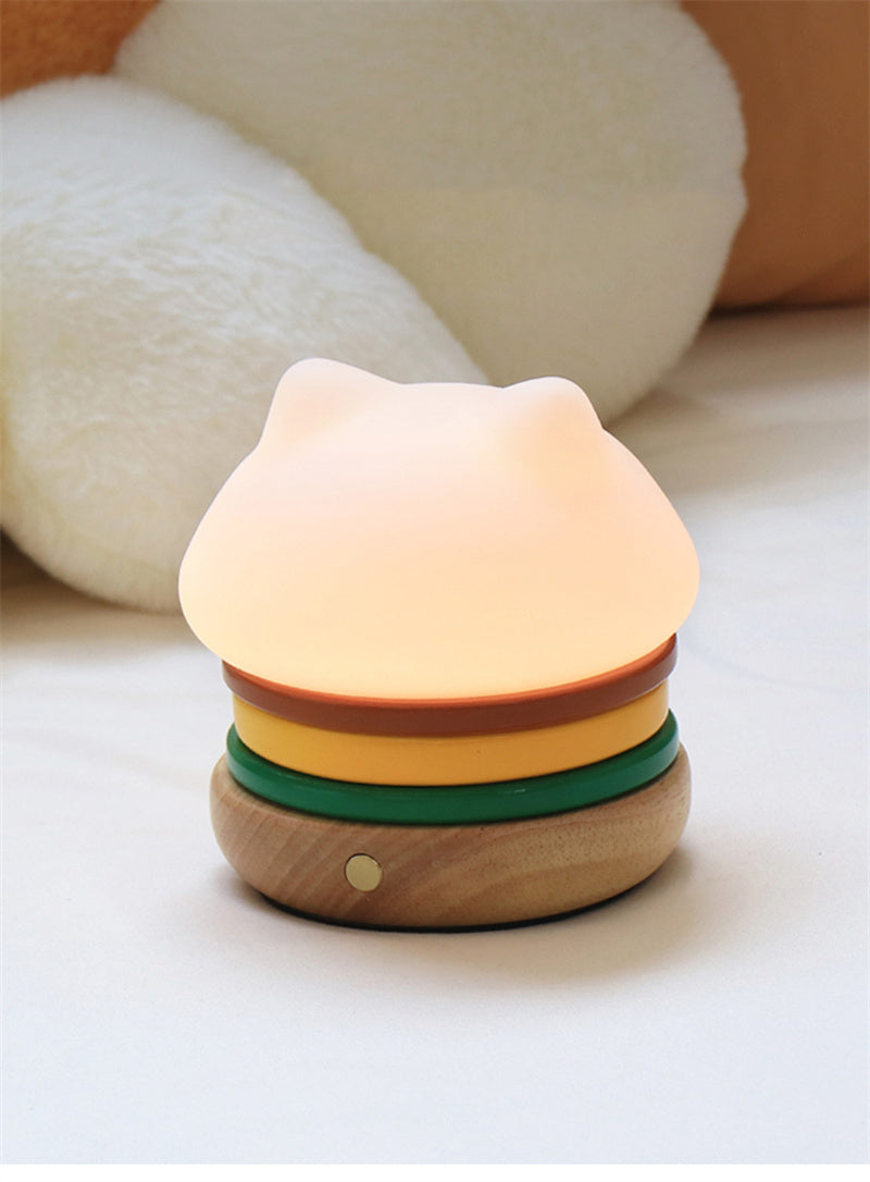 Hamburger Cat Led Small Table Lamp,Night Light, Romantic Valentine'S Day Gifts