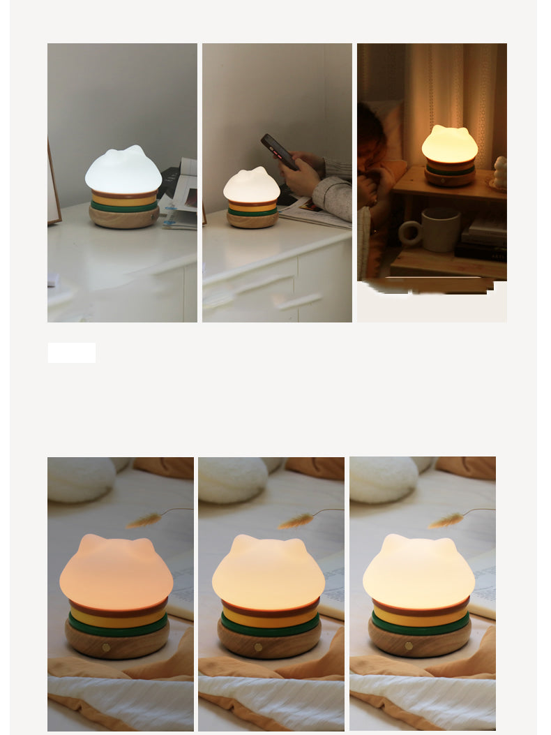 Hamburger Cat Led Small Table Lamp,Night Light, Romantic Valentine'S Day Gifts