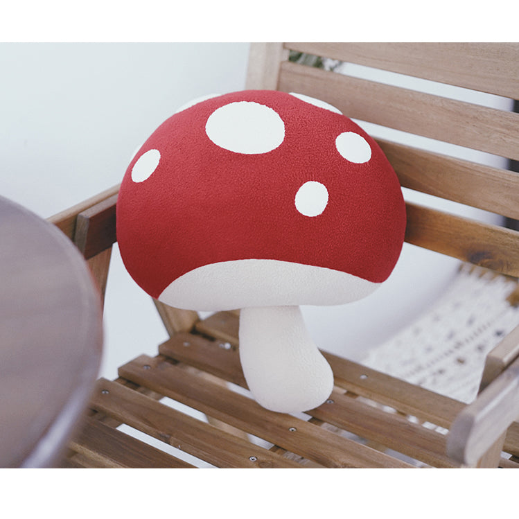 Handmade Red Plush Mushroom Pillow, Beautiful Gift, Photo Prop