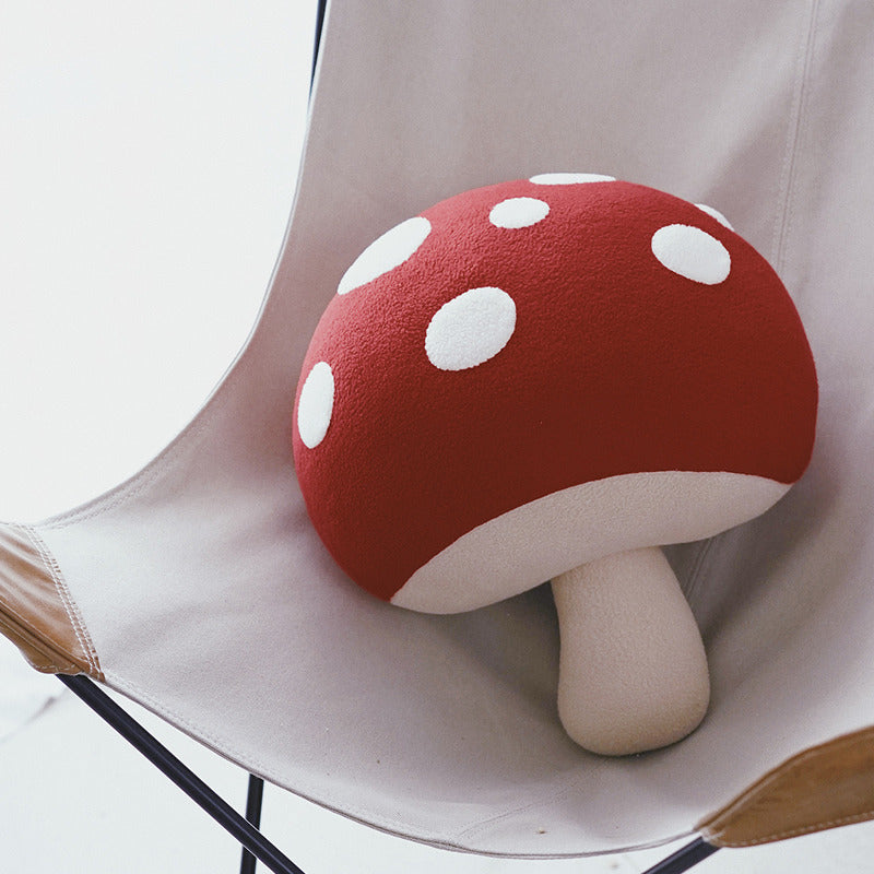 Handmade Red Plush Mushroom Pillow, Beautiful Gift, Photo Prop