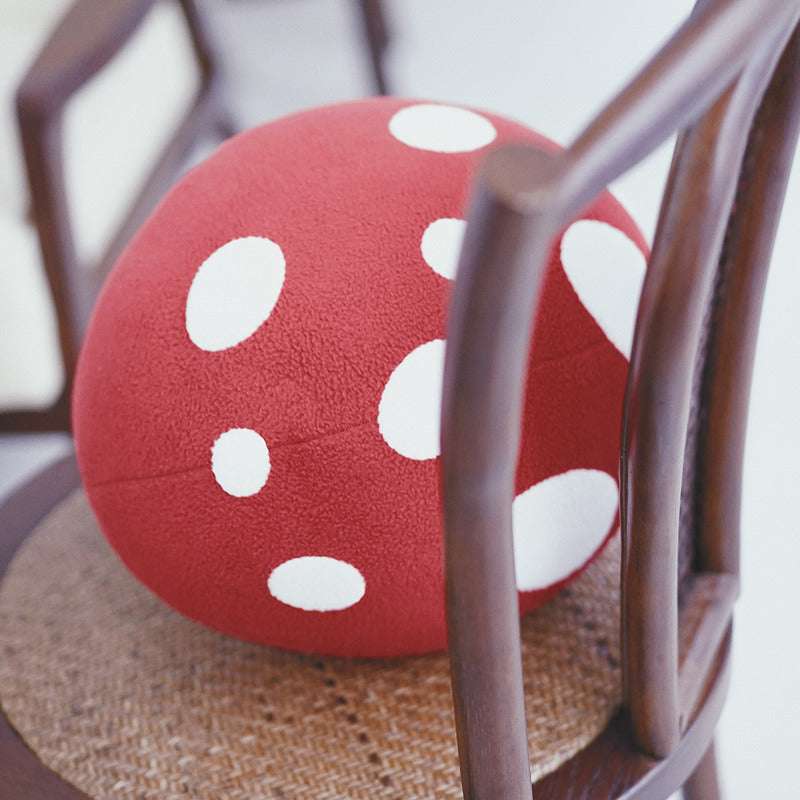 Handmade Red Plush Mushroom Pillow, Beautiful Gift, Photo Prop