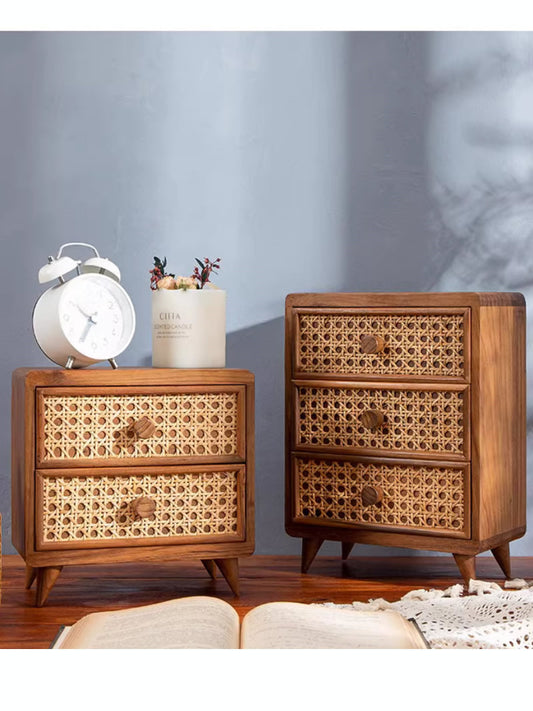 Handmade Wooden Pastoral Style Drawer-Style Organizing Storage Box