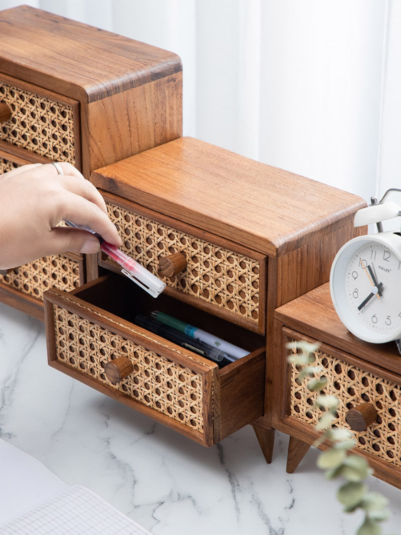 Handmade Wooden Pastoral Style Drawer-Style Organizing Storage Box