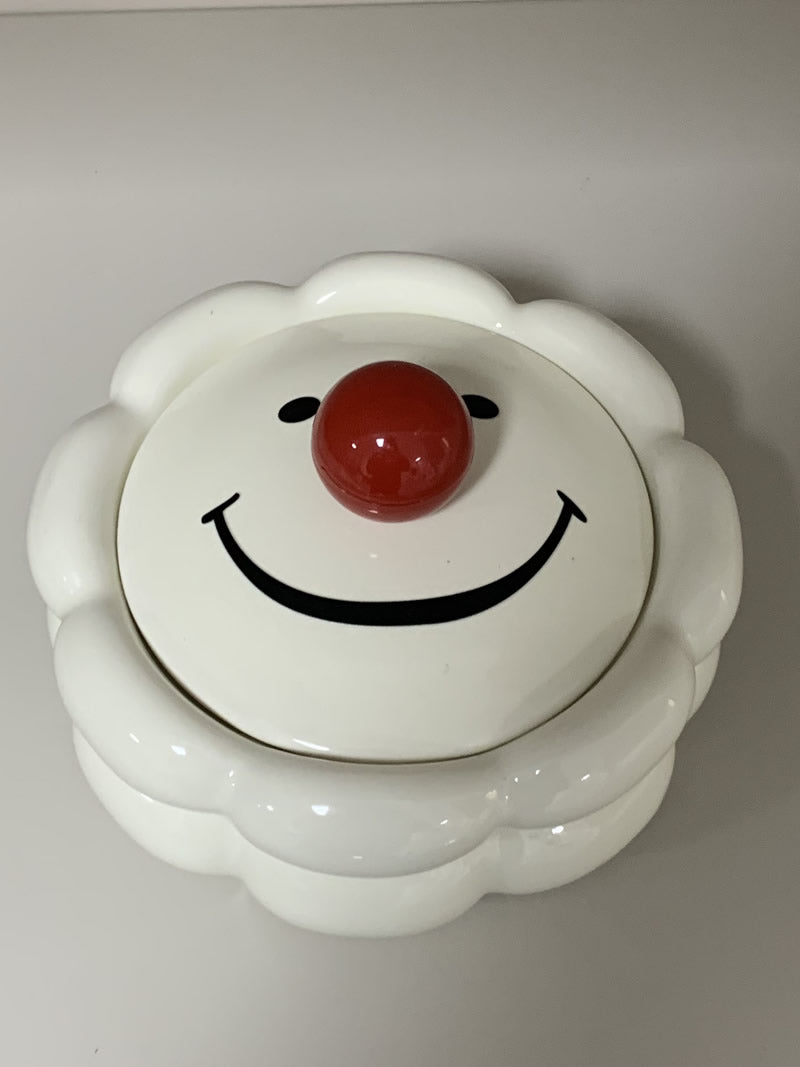 Happy Cartoon Smiley Emoticon Flower Shape Ashtray, Desktop Art Decoration