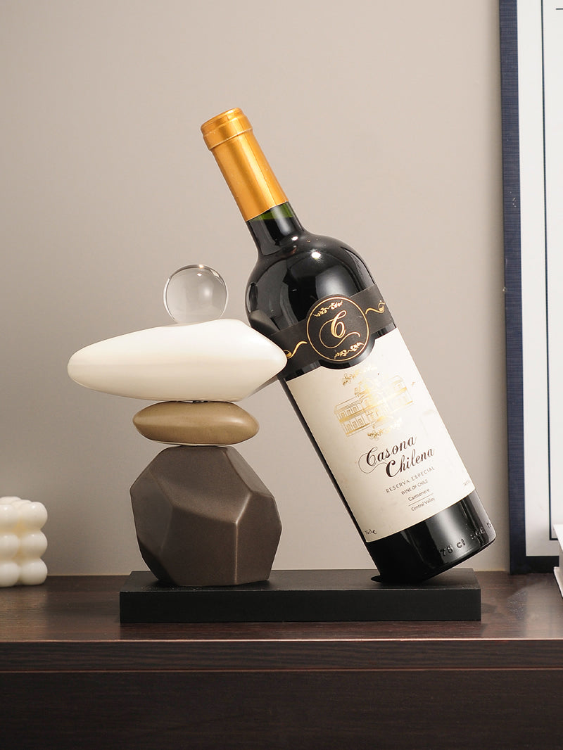 Imitation Stone Superimposed Shape Wine Rack, Desktop Art Decoration