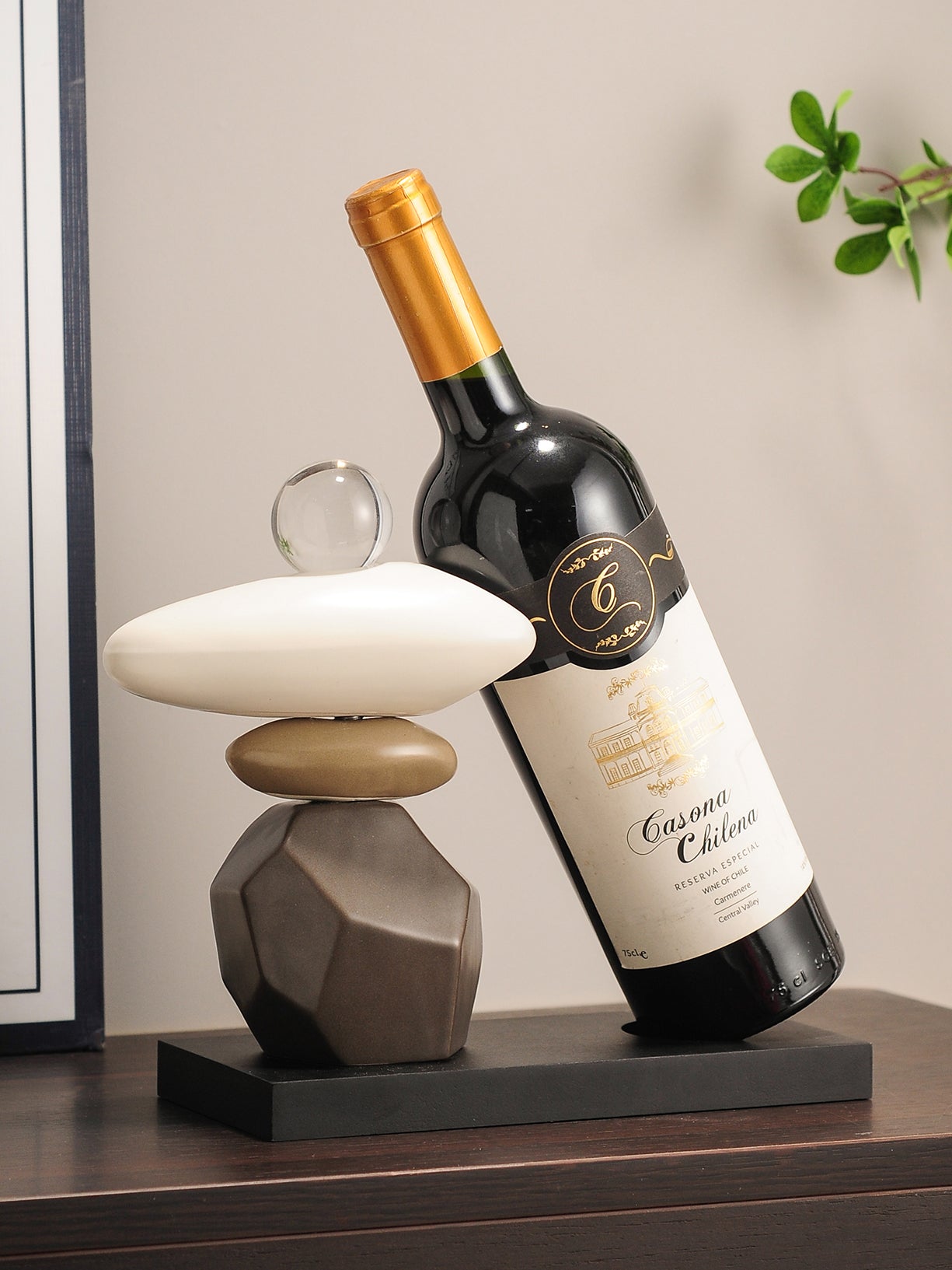 Imitation Stone Superimposed Shape Wine Rack, Desktop Art Decoration