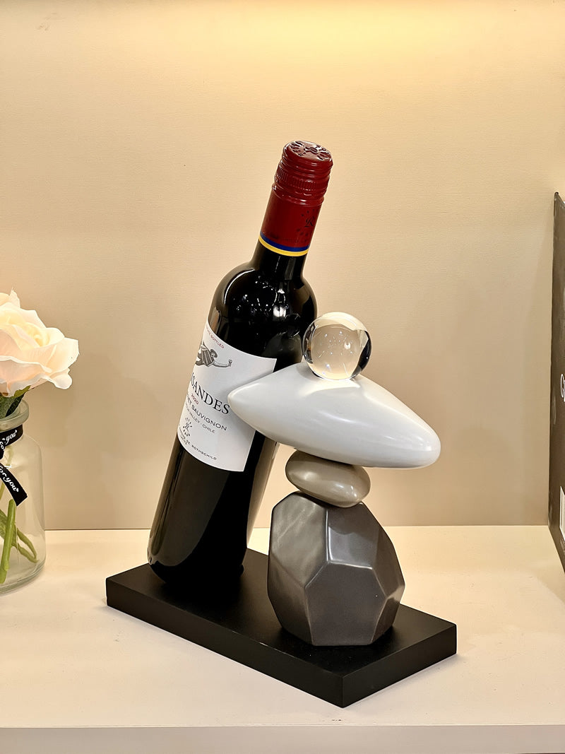 Imitation Stone Superimposed Shape Wine Rack, Desktop Art Decoration