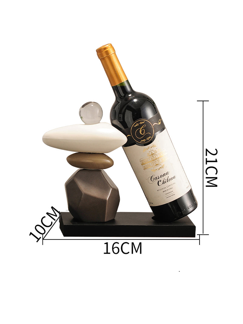 Imitation Stone Superimposed Shape Wine Rack, Desktop Art Decoration