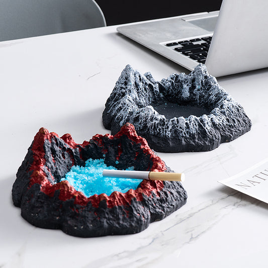 Industrial-Style Cement Ashtray, Volcano-Inspired Design