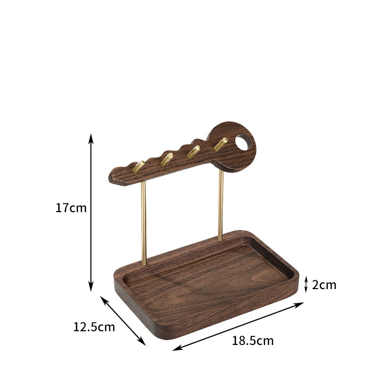 Key-Shaped Wooden Key Rack, Jewelry Stand, Storage Tray