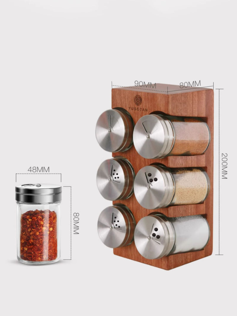 Kitchen Wooden Storage Organization Spice Jar, Sugar Bowl