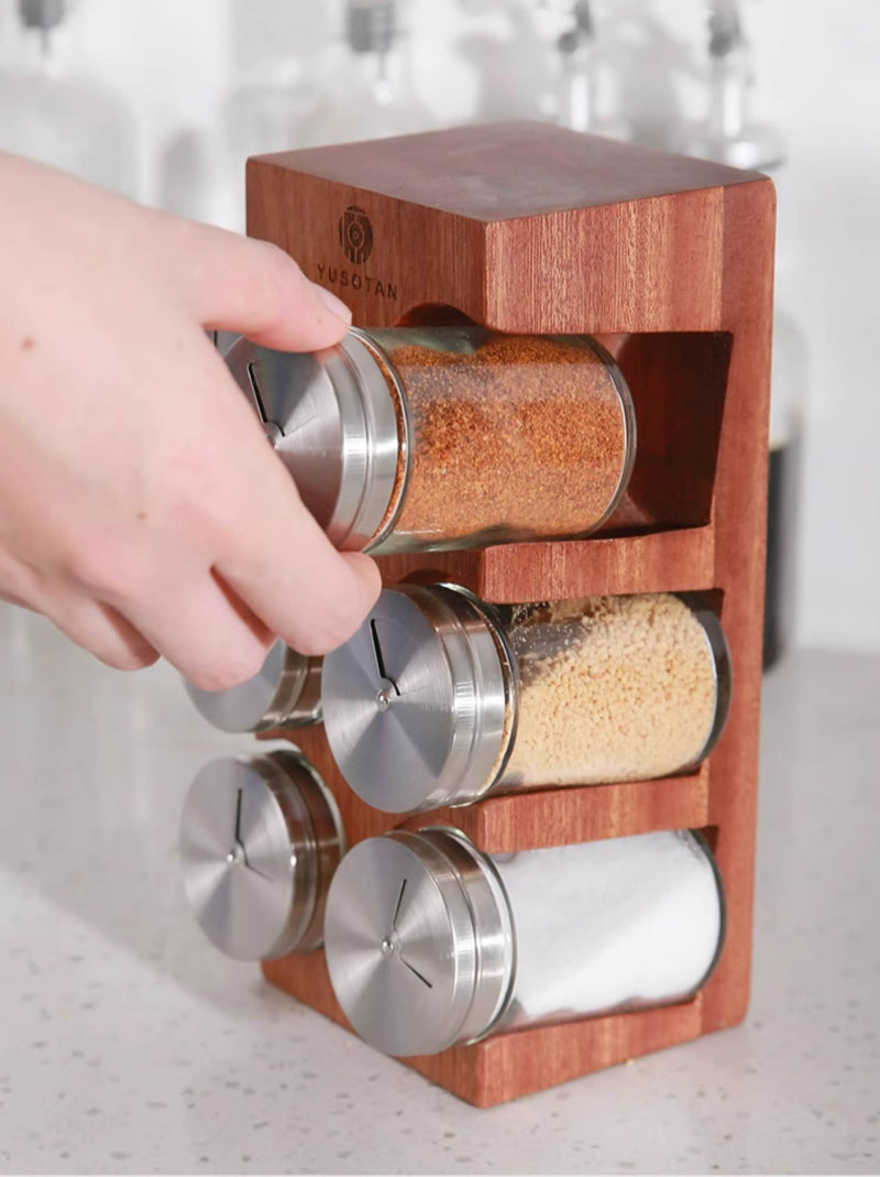 Kitchen Wooden Storage Organization Spice Jar, Sugar Bowl