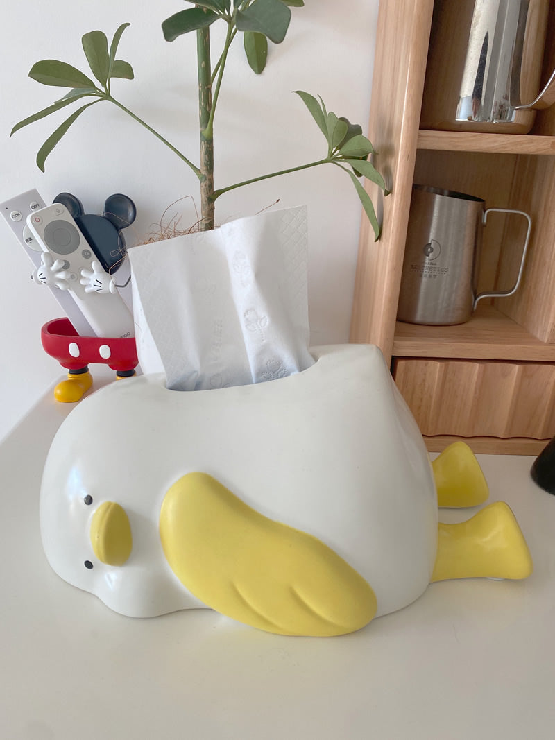 Lazy Duck Ceramic Tissue Box, Fun Home Decor Idea