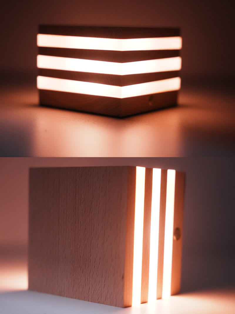 Led Wooden Night Light, Romantic Desktop Atmosphere Lamp