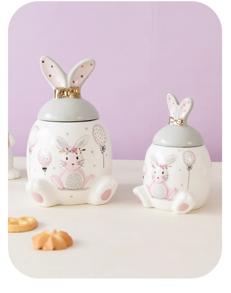 Long-Eared Bunny Storage Jar: Cute and Functional Home Organizer