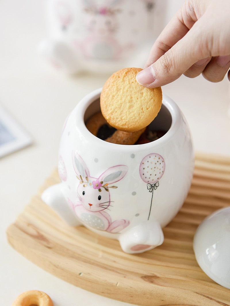 Long-Eared Bunny Storage Jar: Cute and Functional Home Organizer