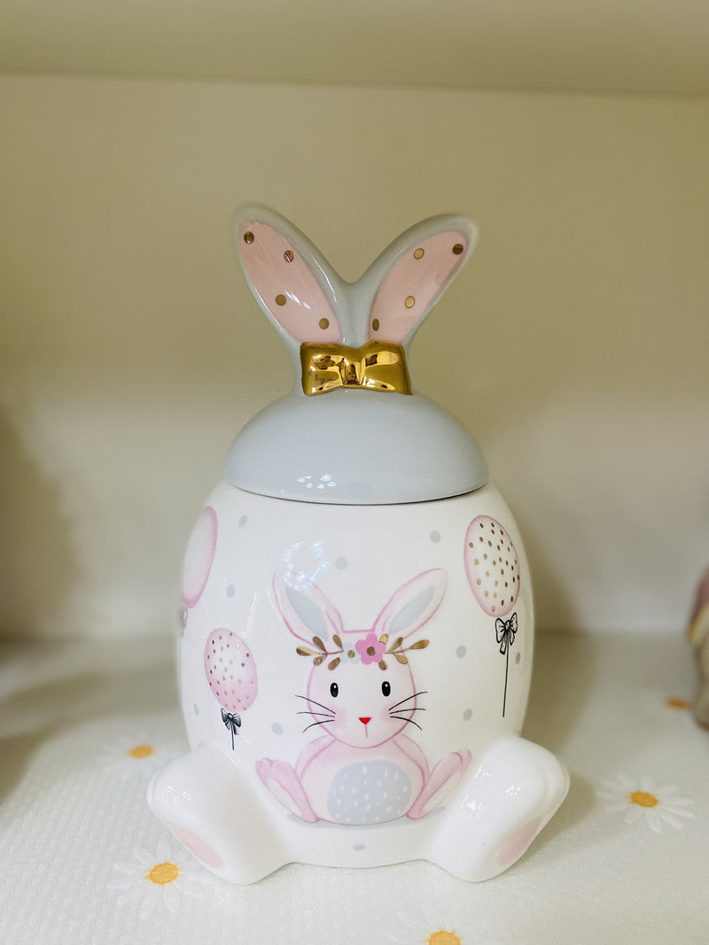 Long-Eared Bunny Storage Jar: Cute and Functional Home Organizer