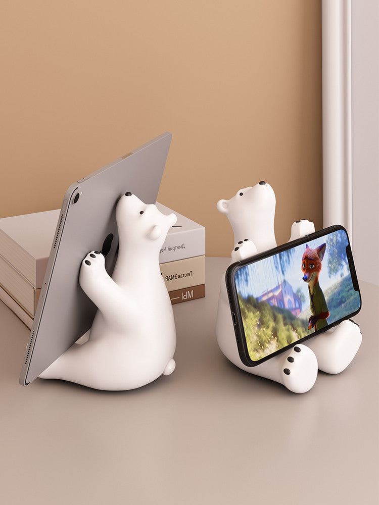 Looking Up Polar Bear Phone Holder, Desktop Small Ornament, Creative Gift