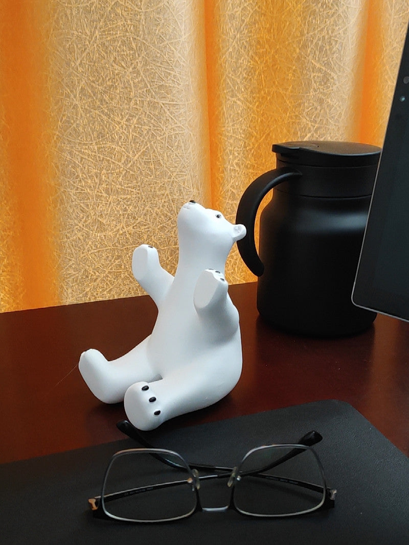 Looking Up Polar Bear Phone Holder, Desktop Small Ornament, Creative Gift