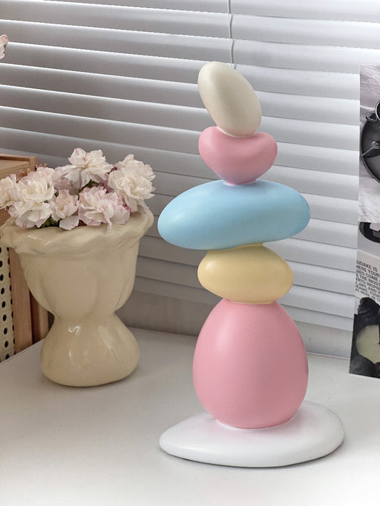 Macaron Style Stone Stack Art Sculpture Decorative ornaments