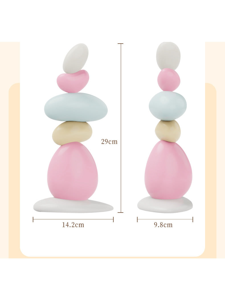 Macaron Style Stone Stack Art Sculpture Decorative ornaments