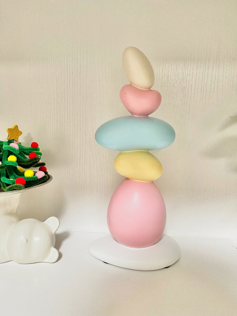 Macaron Style Stone Stack Art Sculpture Decorative ornaments