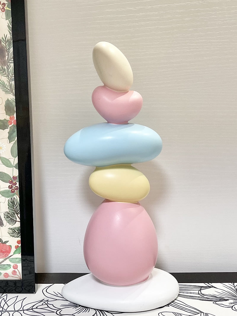 Macaron Style Stone Stack Art Sculpture Decorative ornaments