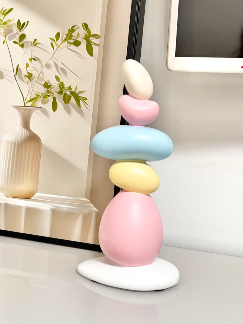 Macaron Style Stone Stack Art Sculpture Decorative ornaments