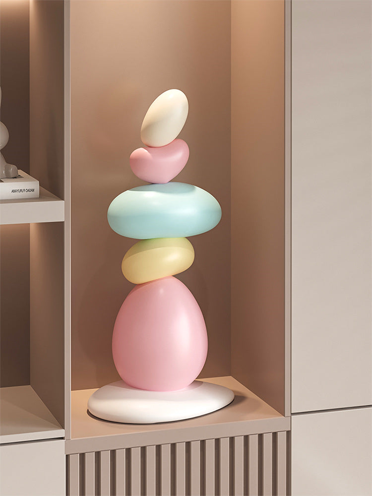 Macaron Style Stone Stack Art Sculpture Decorative ornaments