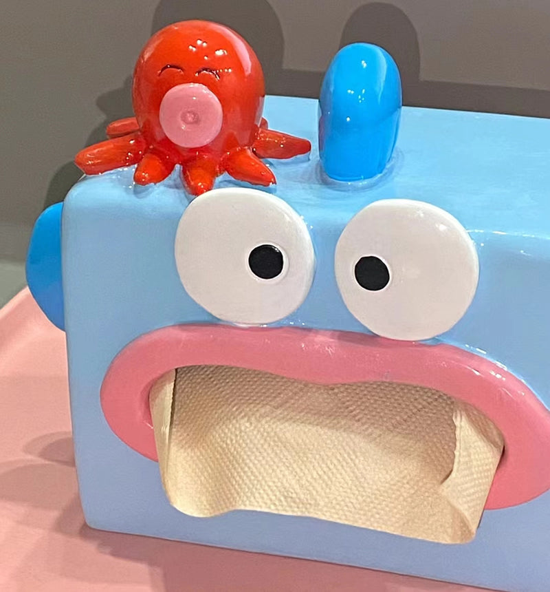 Mediterranean Style Monster Fish Tissue Box,Fun Table Decoration