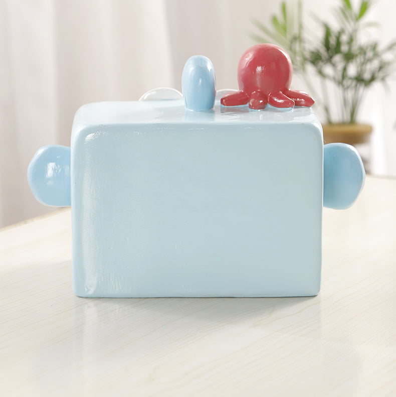 Mediterranean Style Monster Fish Tissue Box,Fun Table Decoration