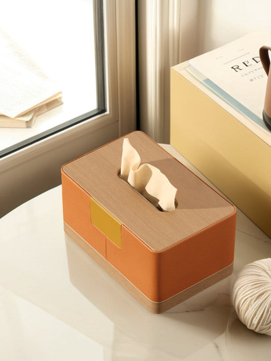 Minimalist Artistic Leather Tissue Box: Elegant Home Decor