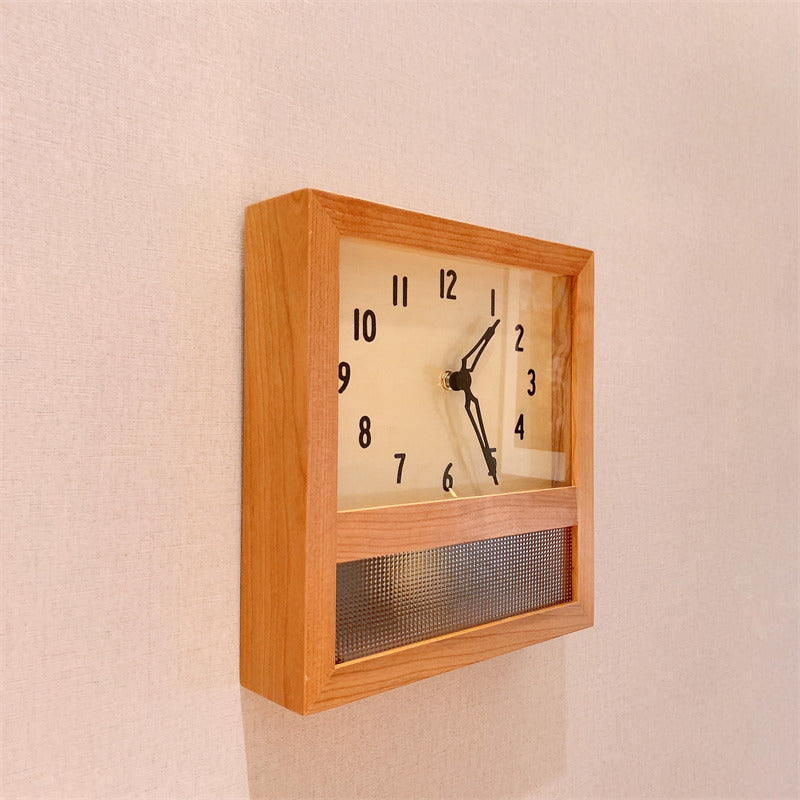 Minimalist Wooden Desk Clock with Large Letters and Numbers