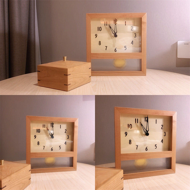 Minimalist Wooden Desk Clock with Large Letters and Numbers