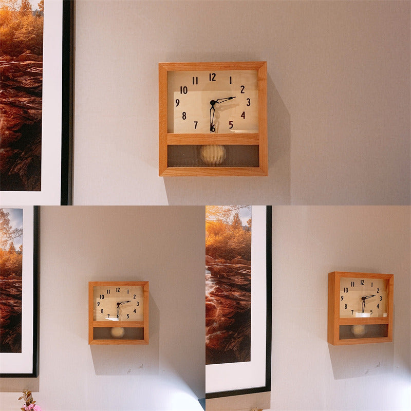 Minimalist Wooden Desk Clock with Large Letters and Numbers