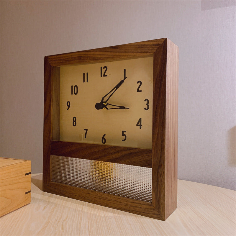 Minimalist Wooden Desk Clock with Large Letters and Numbers